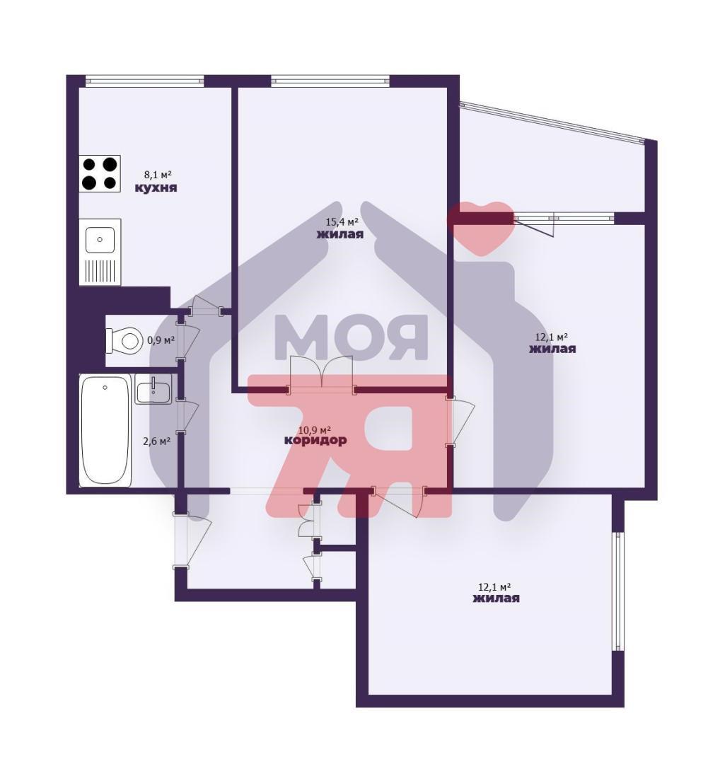 3 room apartment 62 m² Maladzyechna, Belarus