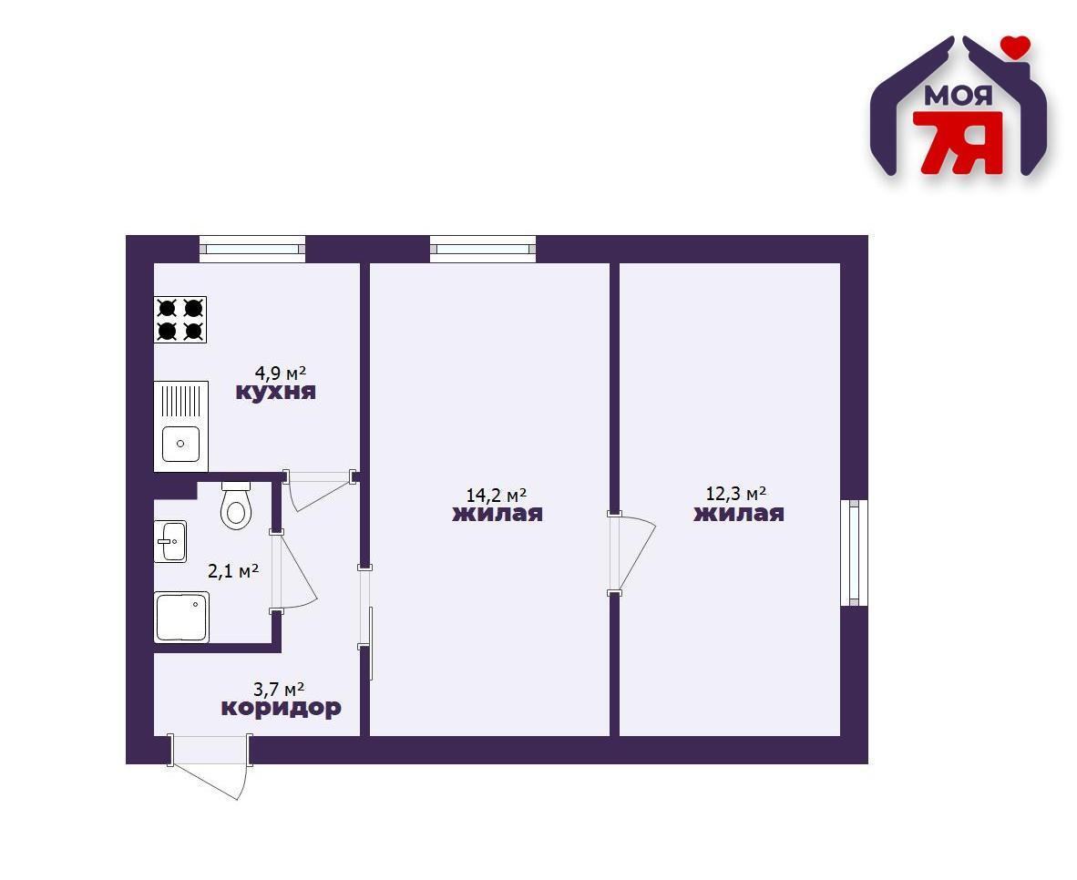 Appartement 2 chambres 37 m² Maladetchna, Bélarus
