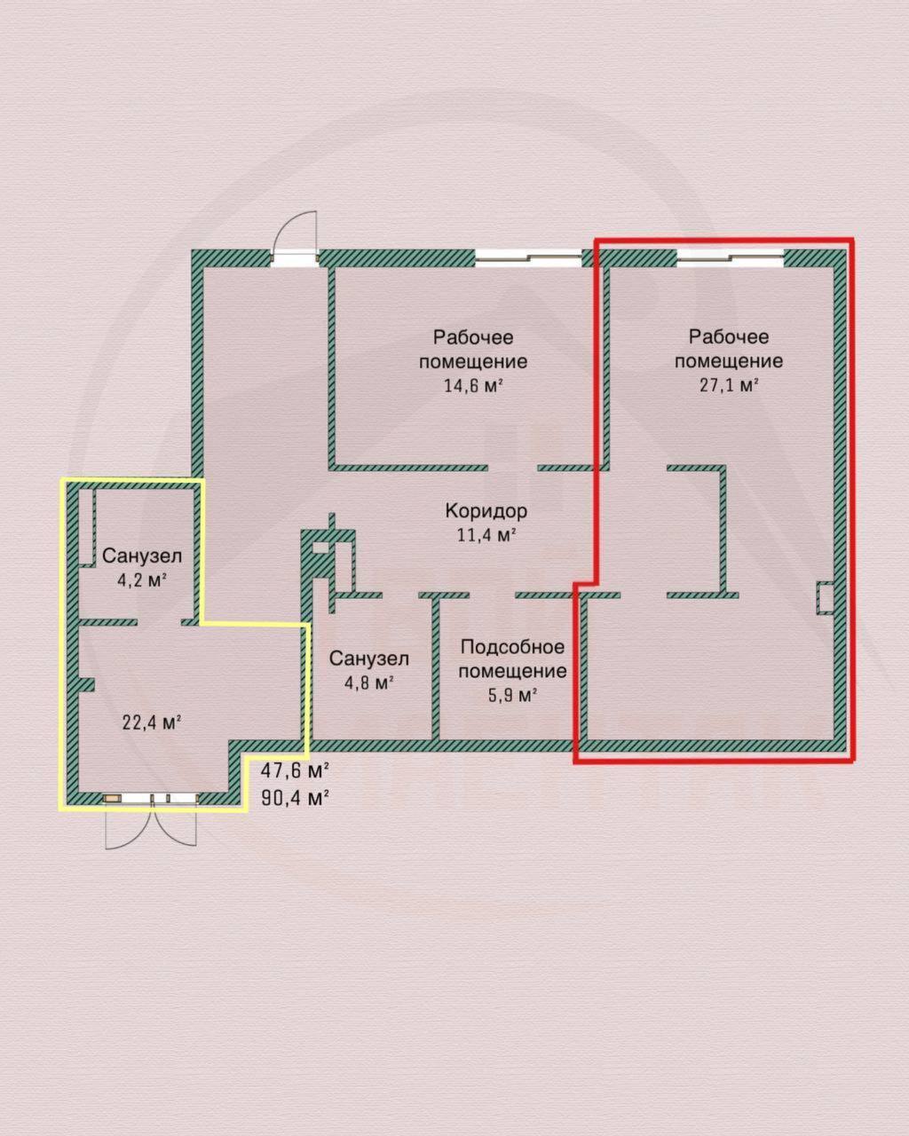 Büro 90 m² Minsk, Belarus