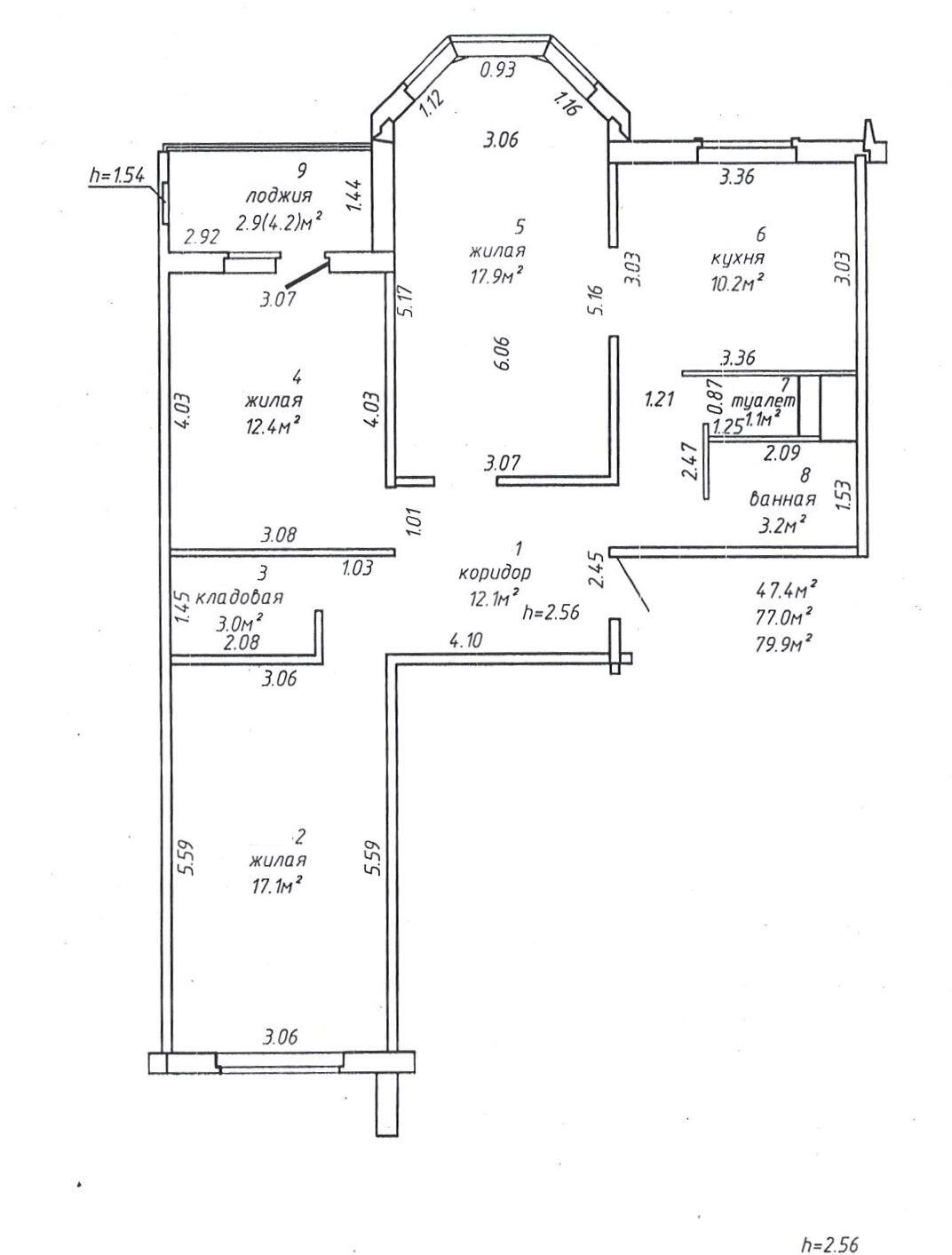 Квартира 3 комнаты 80 м² Минск, Беларусь