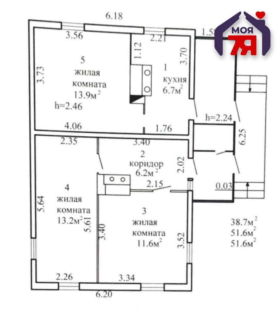 Casa 52 m² Maladetchna, Belarús