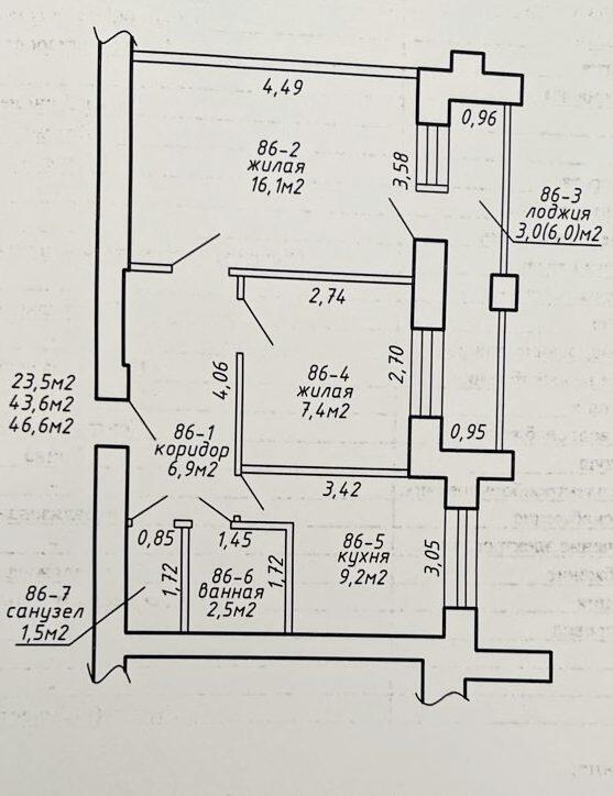 Wohnung 2 zimmer 44 m² Homel, Belarus