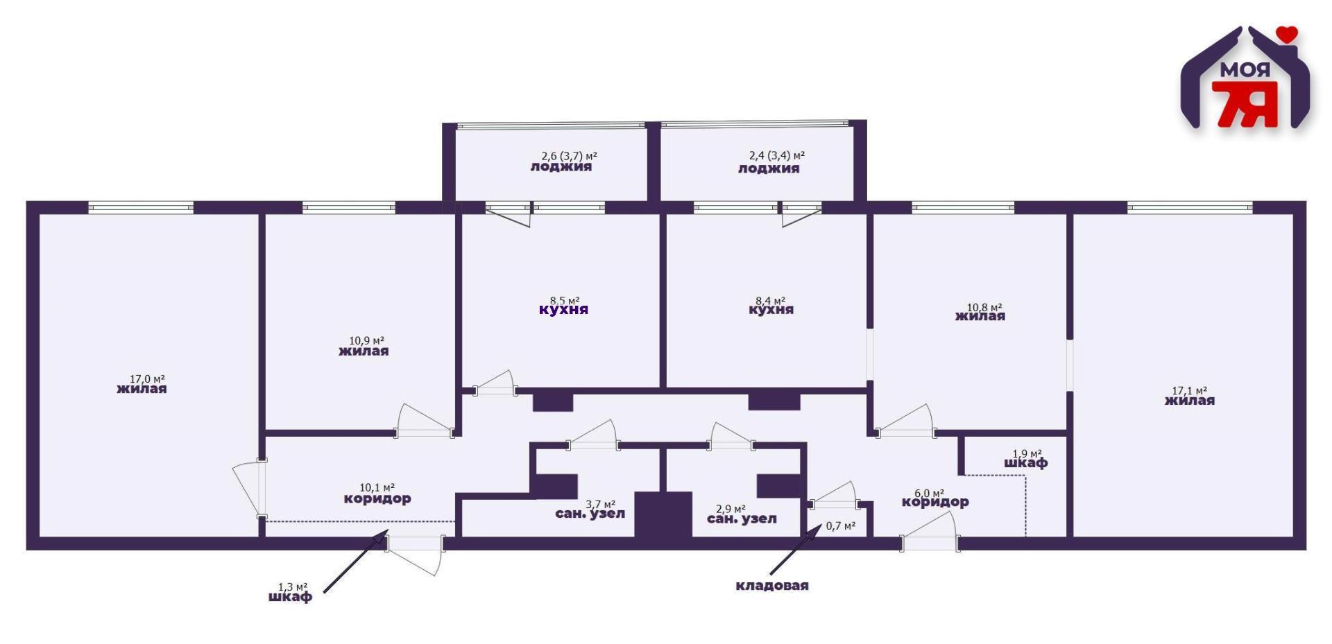 Appartement 4 chambres 99 m² Salihorsk, Bélarus