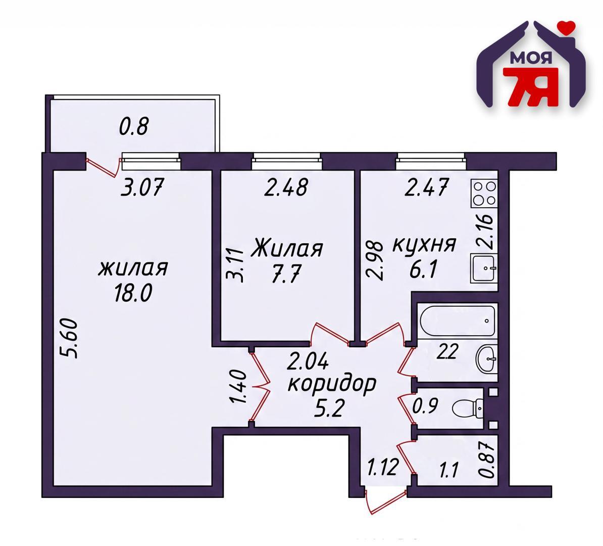 Mieszkanie 2 pokoi 41 m² Soligorsk, Białoruś