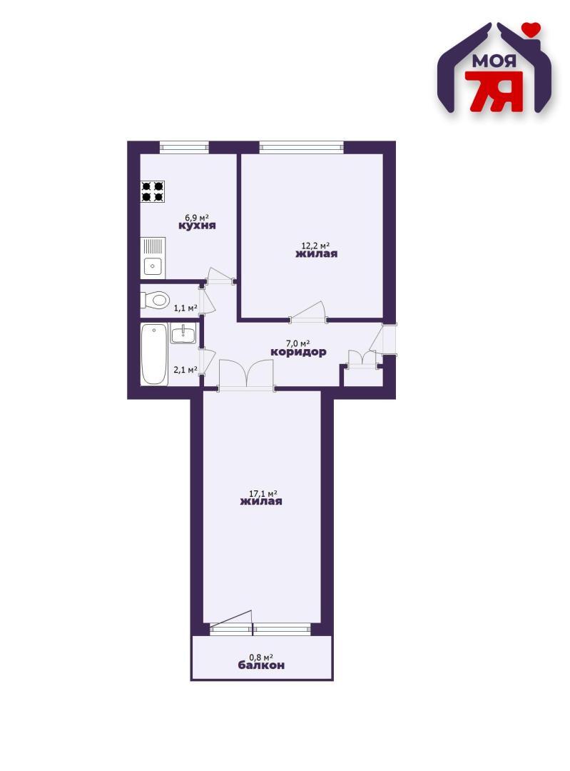 Mieszkanie 2 pokoi 48 m² Soligorsk, Białoruś