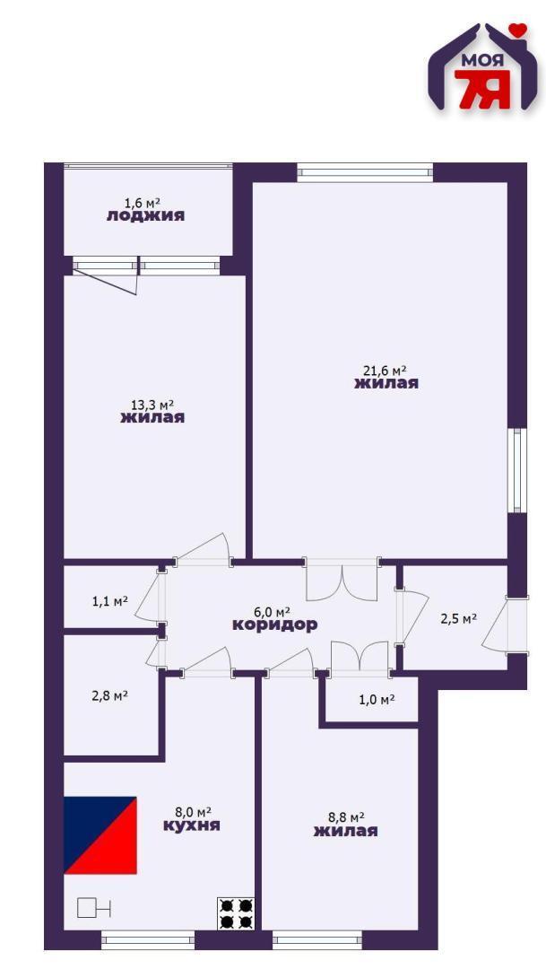 Appartement 3 chambres 63 m² Kryvicy, Bélarus