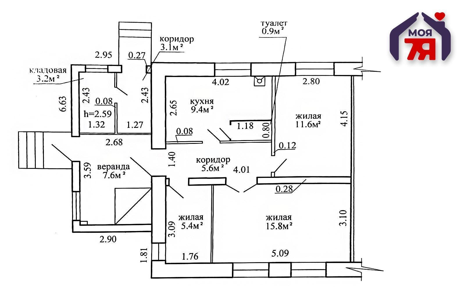  56 м² Кривое Село, Беларусь