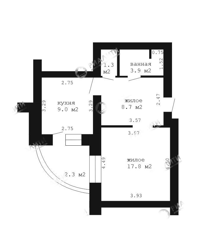 1 room apartment 43 m² Muchaviecki sielski Saviet, Belarus