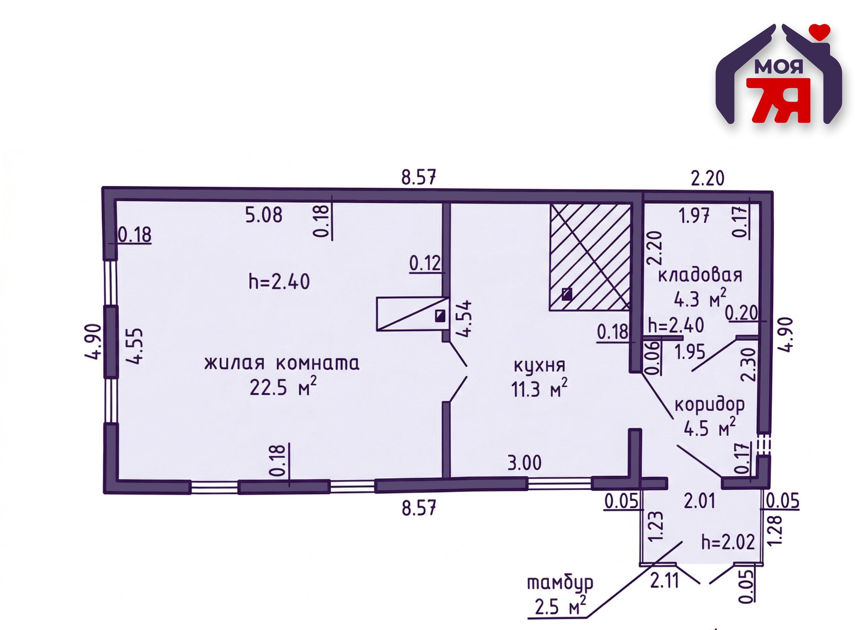 Дом 45 м² Старобин, Беларусь