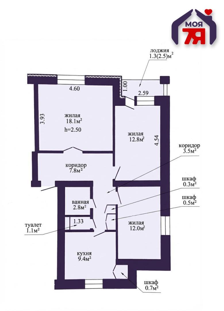 Appartement 3 chambres 69 m² Viezy, Bélarus