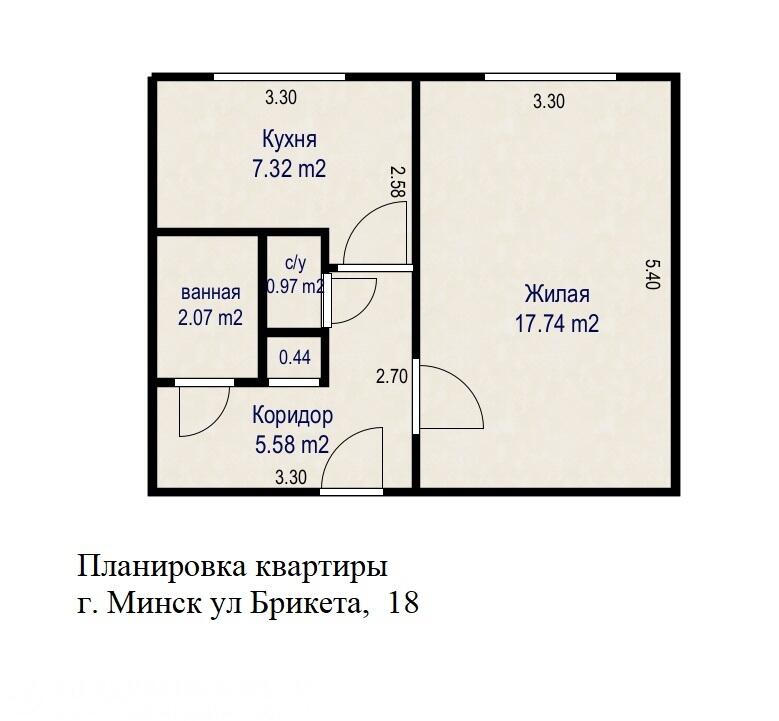 Appartement 1 chambre 34 m² Minsk, Bélarus