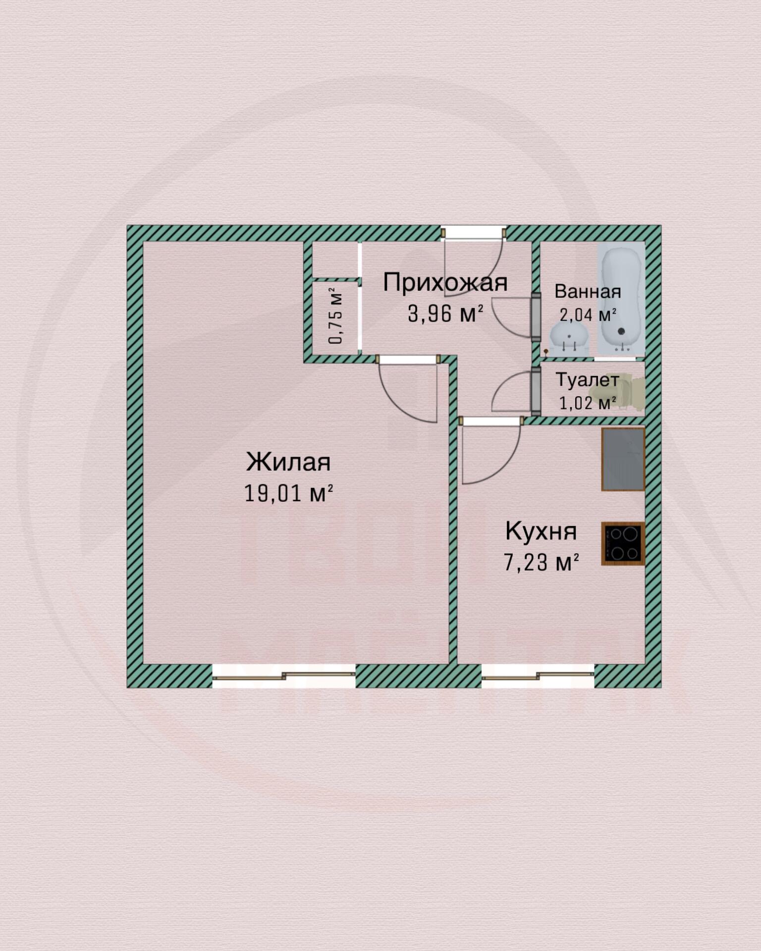 Mieszkanie 1 pokój 34 m² Borysów, Białoruś