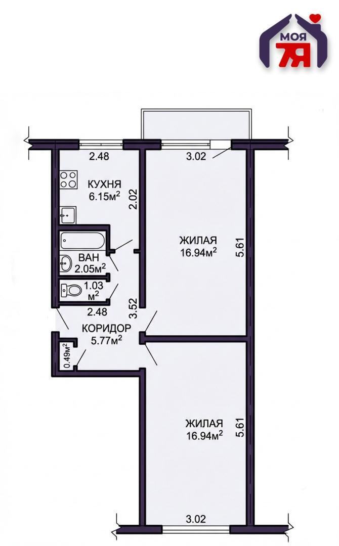 Apartamento 2 habitaciones 49 m² Minsk, Belarús