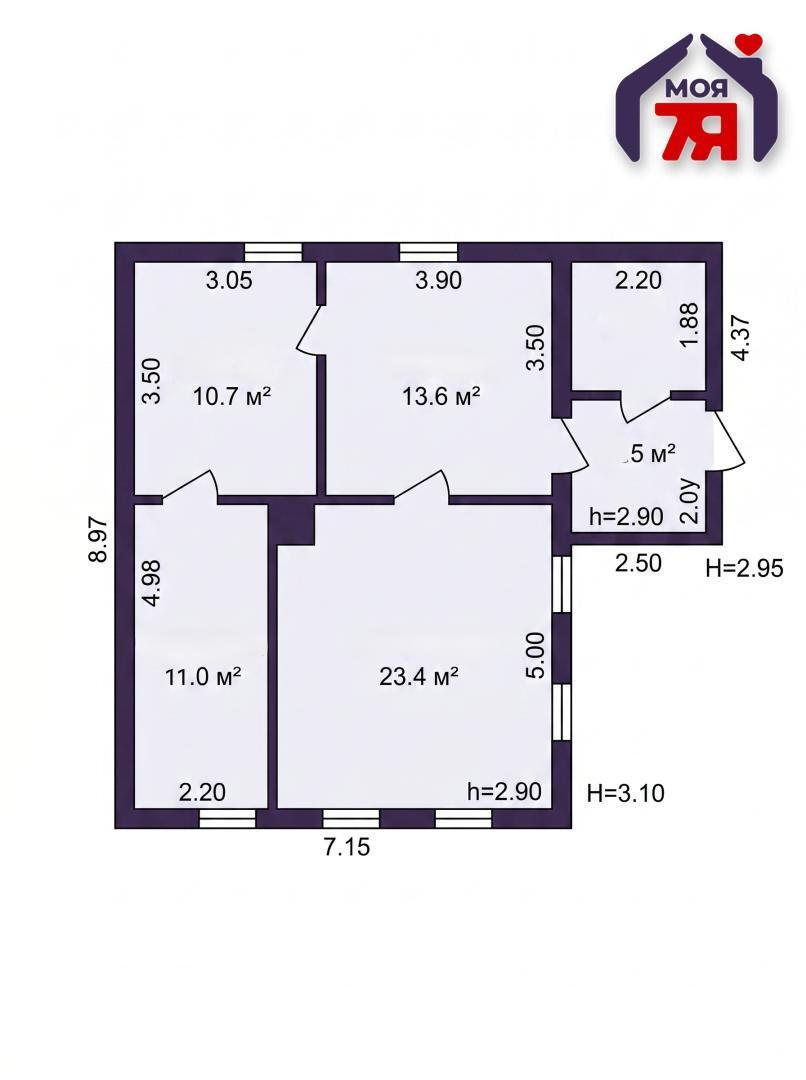 House 67 m² Zaslauje, Belarus