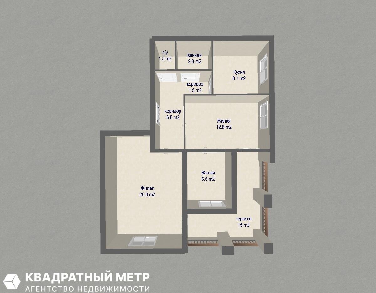 Квартира 3 комнаты 76 м² Минск, Беларусь
