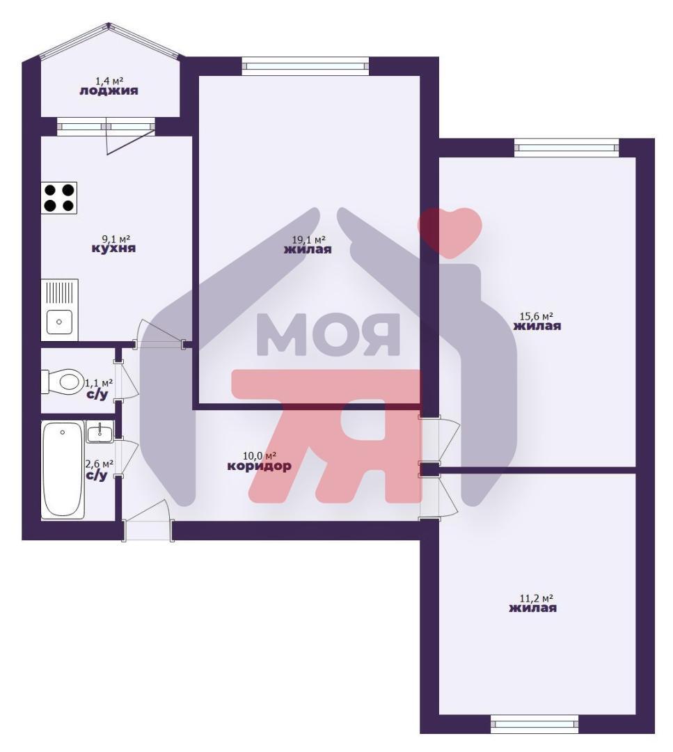 Wohnung 3 zimmer 69 m² Radaschkowitschy, Belarus