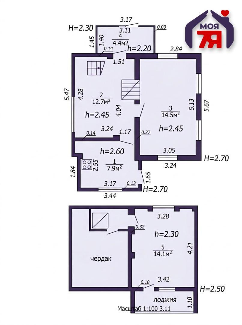Casa 54 m² Starobinski sielski Saviet, Belarús