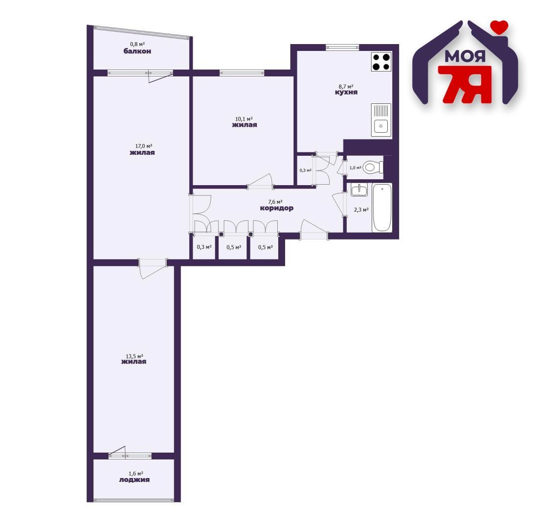 Wohnung 3 zimmer 62 m² Soligorsk, Belarus