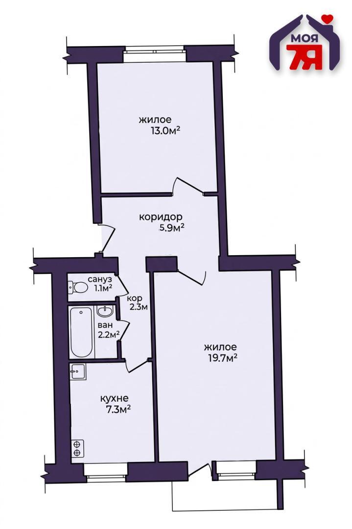 Wohnung 2 zimmer 52 m² Maladsetschna, Belarus