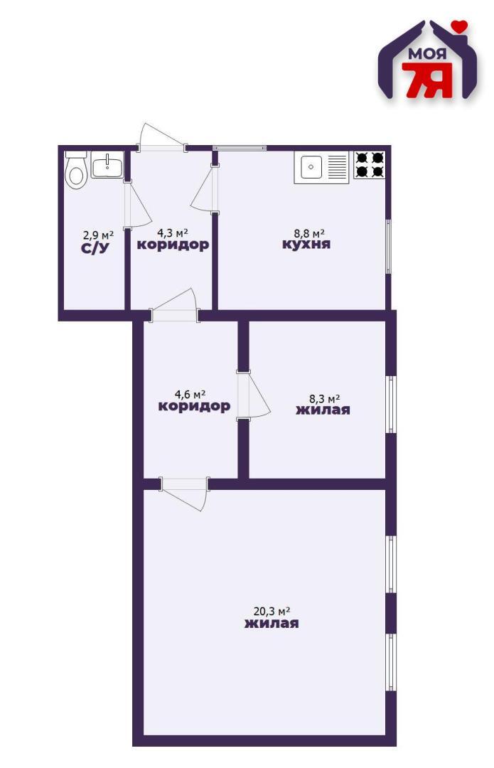 Квартира 2 комнаты 52 м² Несвиж, Беларусь