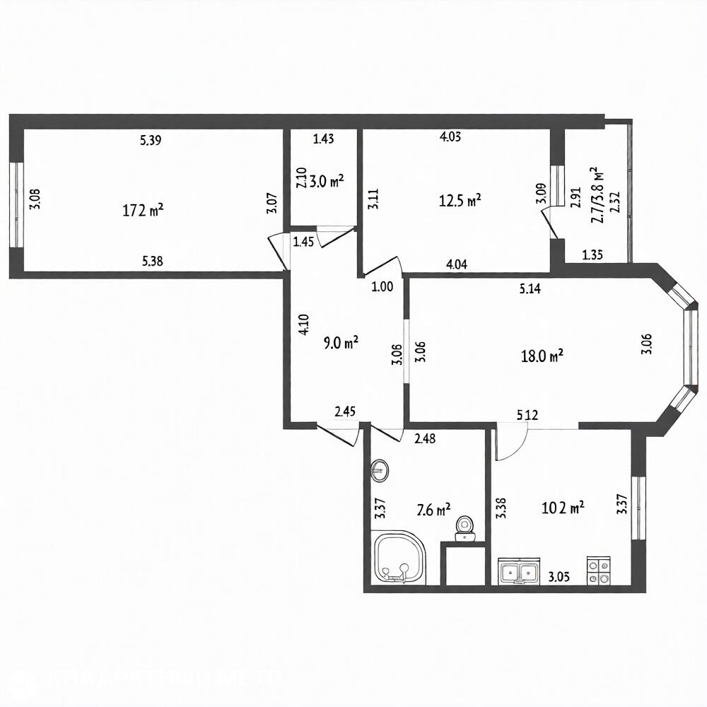 Appartement 3 chambres 78 m² Minsk, Bélarus