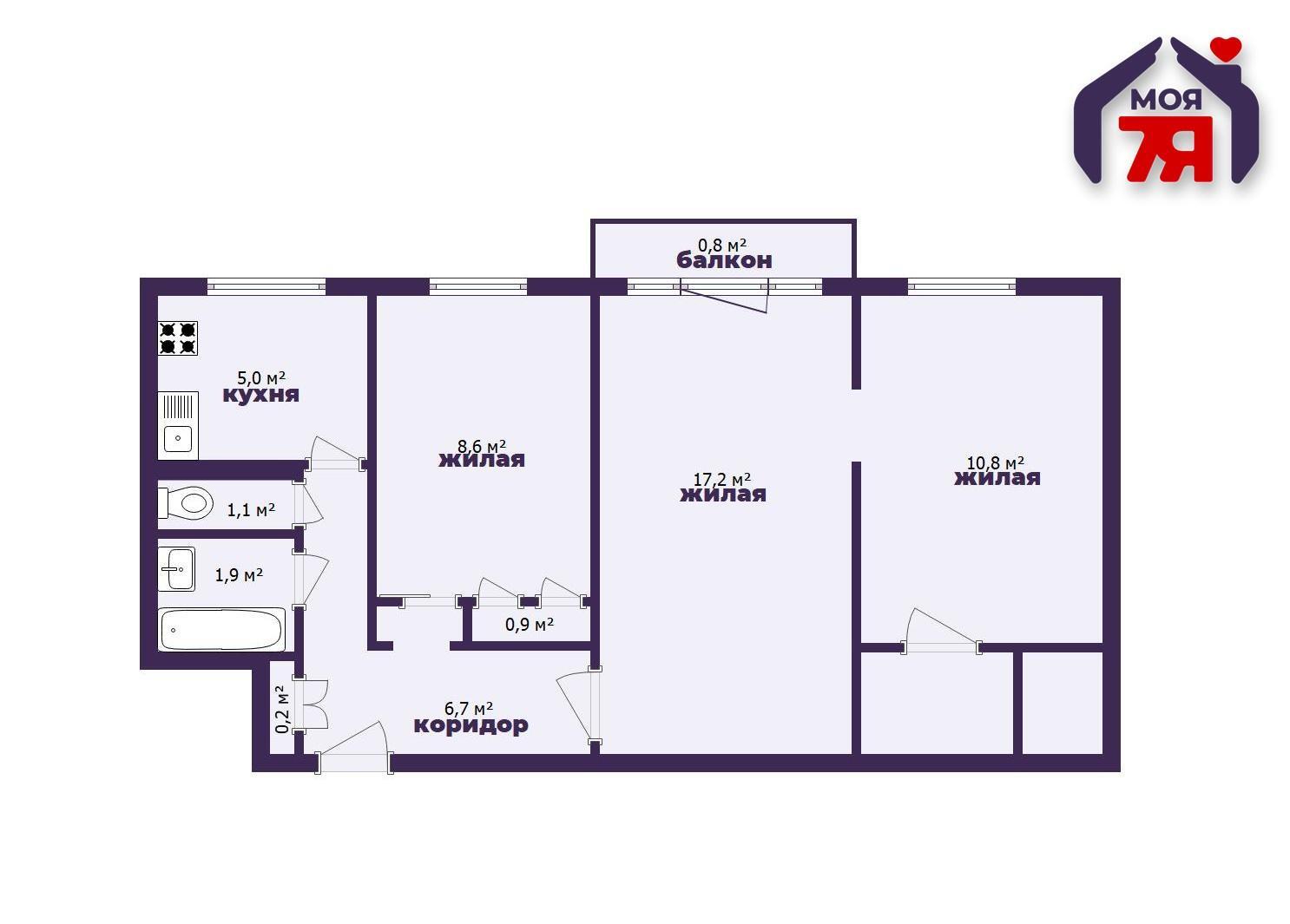 Apartamento 3 habitaciones 55 m² Saligorsk, Belarús