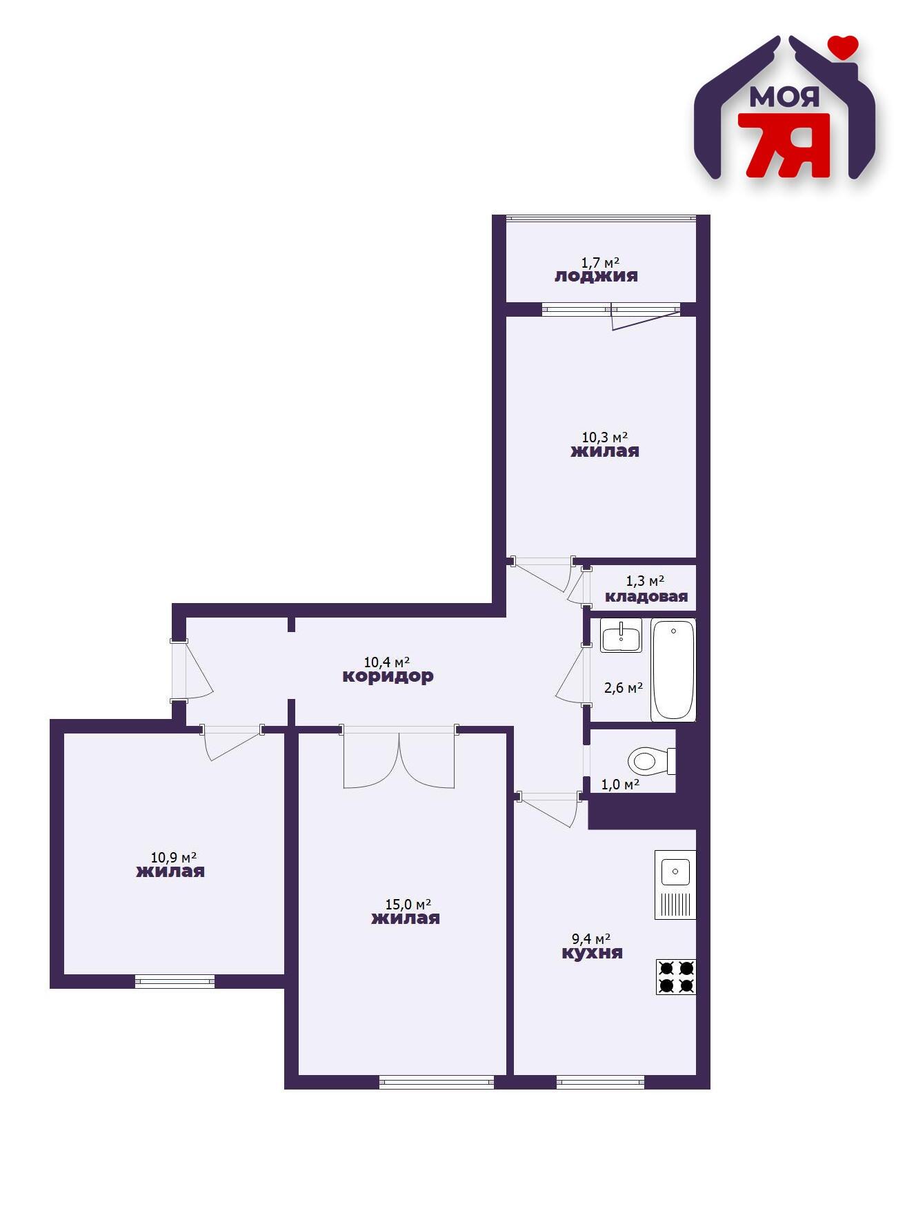 Appartement 3 chambres 61 m² Maladetchna, Bélarus