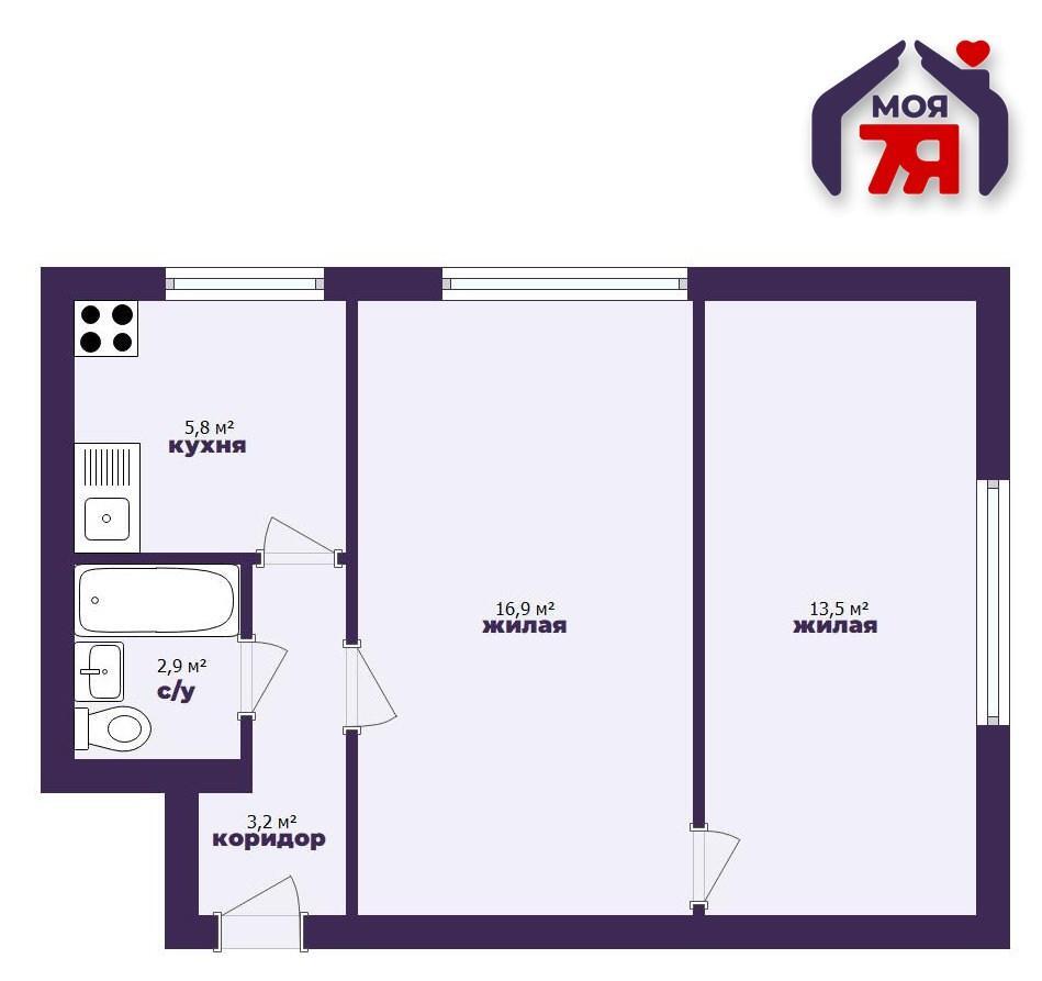 Mieszkanie 2 pokoi 42 m² Słuck, Białoruś