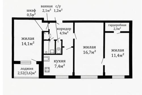 3-комнатная квартира, Минск (фото 1)