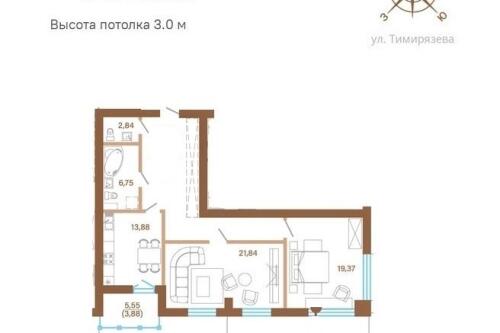 2-комнатная квартира, Минск (фото 2)