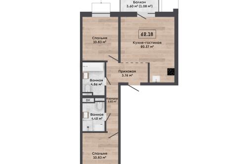 3-комнатная квартира, Колодищи (фото 1)